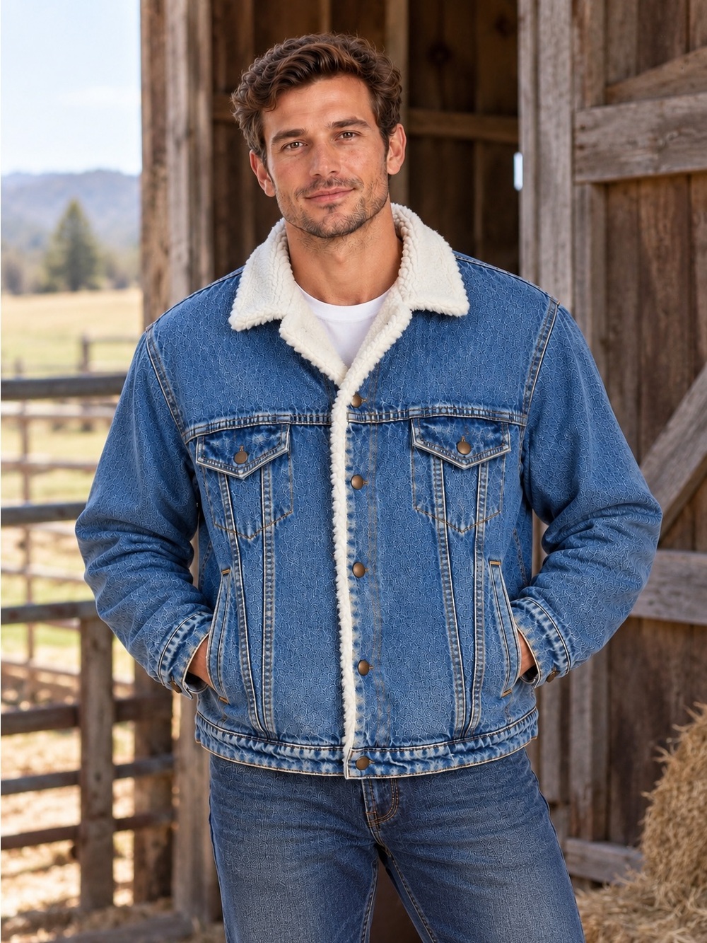 Vintage Roughshod Sherpa Lined Denim Jacket Men’s M/40 Made in Canada